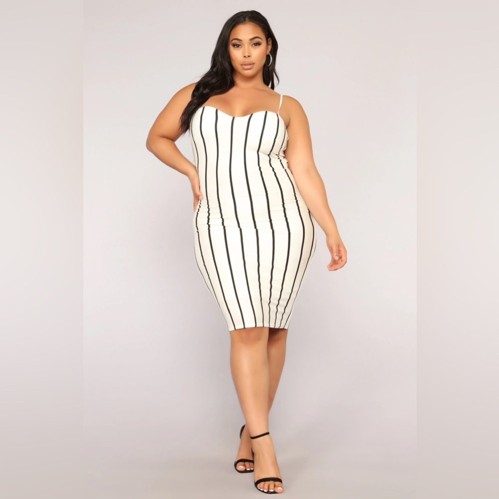 Twerkin' And Workin' Stripe Dress - White